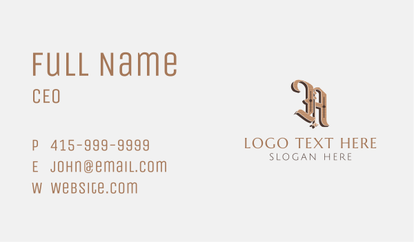 Retro Letter N Business Card Design Image Preview