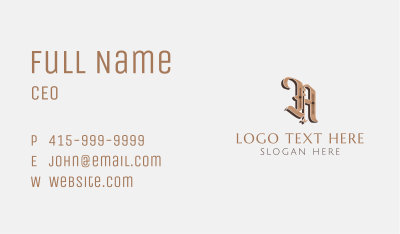 Retro Letter N Business Card Image Preview