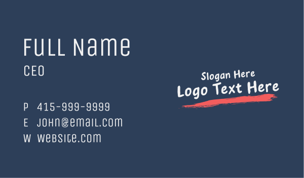 Casual Paintbrush Wordmark Business Card Design Image Preview