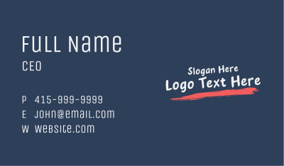 Casual Paintbrush Wordmark Business Card Image Preview