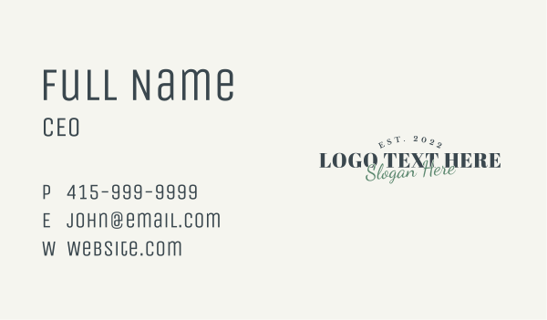 Generic Branding Wordmark Business Card Design Image Preview