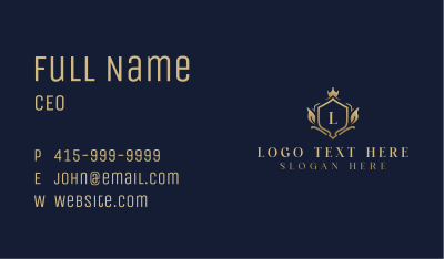 Royal Crown Shield Jewelry Business Card Image Preview