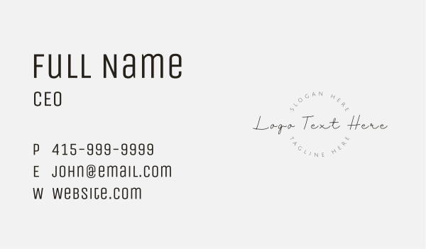 Simple Handwritten Wordmark Business Card Design Image Preview