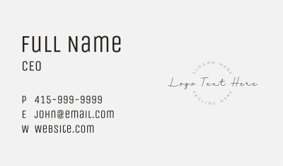 Simple Handwritten Wordmark Business Card Image Preview