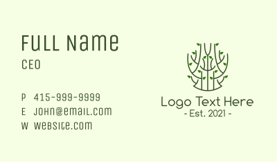 Minimalist Green Plant Business Card Image Preview