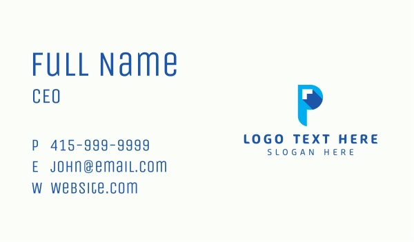 Finance Tech Letter P  Business Card Design Image Preview