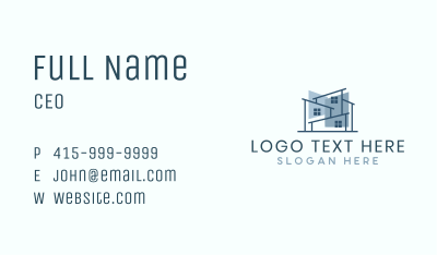 Architectural Contractor Plan Business Card Image Preview