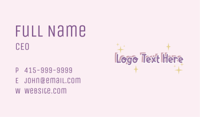 Magical Kiddie Wordmark Business Card Image Preview