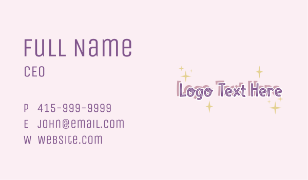 Magical Kiddie Wordmark Business Card Design