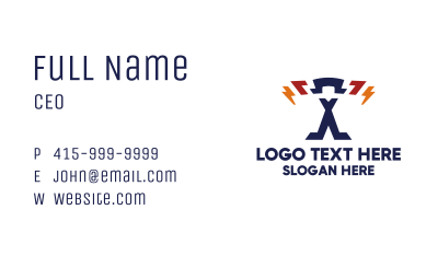 Lightning Letter X Business Card