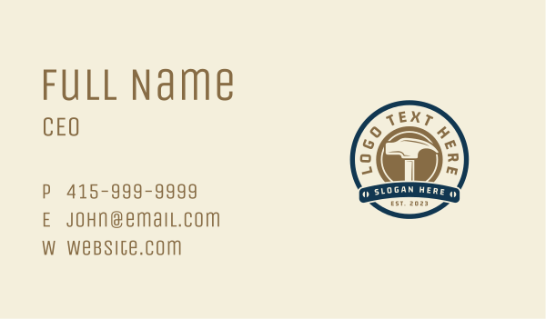 Hammer Builder Tool Business Card Design Image Preview