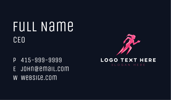 Running Lightning Female  Business Card Design Image Preview