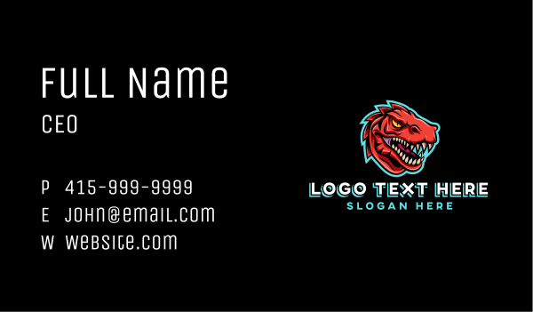 Dinosaur Beast Gaming Business Card Design Image Preview