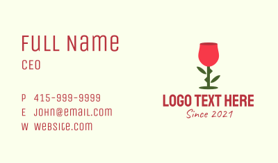Rose Wine Glass  Business Card Image Preview