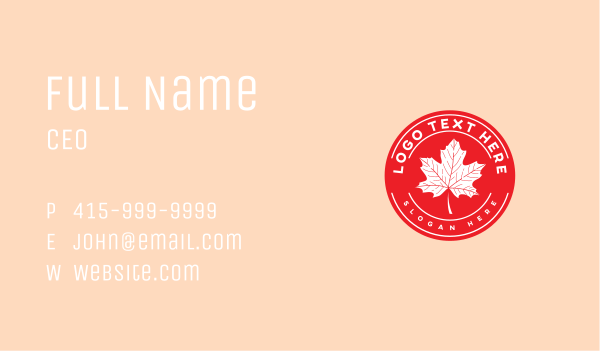 Canada Maple Leaf Business Card Design Image Preview