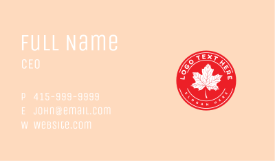 Canada Maple Leaf Business Card Image Preview