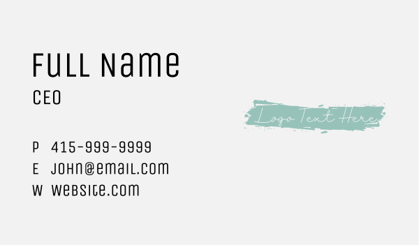 Generic Watercolor Wordmark  Business Card Design Image Preview