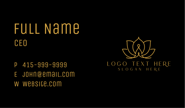  Lotus Flower Meditation Yoga  Business Card Design Image Preview