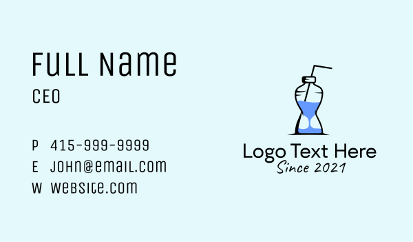 Hourglass Bottle Juice Business Card Design Image Preview