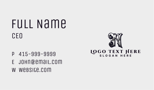 Antique Metal Fabrication Business Card Design Image Preview