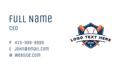 Baseball Bat Shield Business Card Image Preview