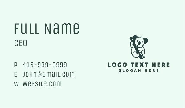 Koala Bear Branch Business Card Design Image Preview