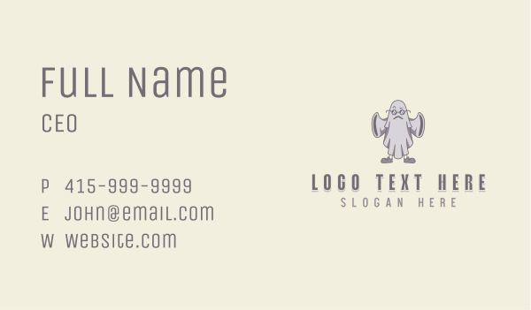 Halloween Ghost Costume Business Card Design Image Preview