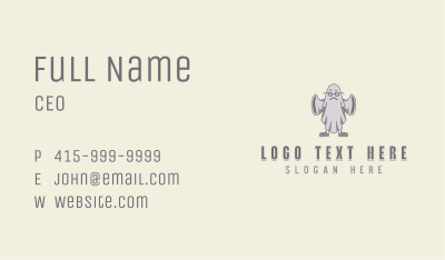 Halloween Ghost Costume Business Card Image Preview