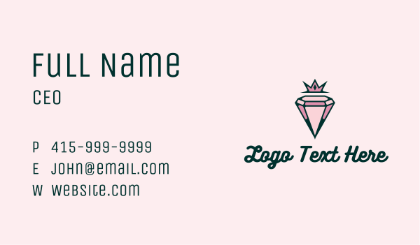 Premium Pink Diamond Jewelry Business Card Design Image Preview