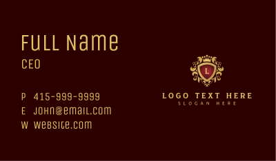 Crown Fleur De Lis Shield Business Card Image Preview