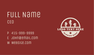 Classic Western Cactus Business Card Image Preview