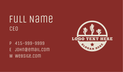 Classic Western Cactus Business Card