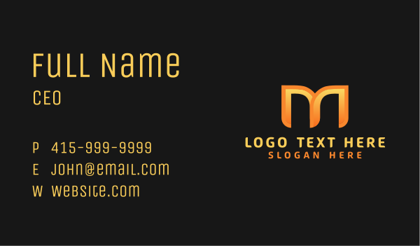 Modern Startup Letter M  Business Card Design Image Preview