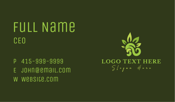 Green Leaf Wave Business Card Design Image Preview