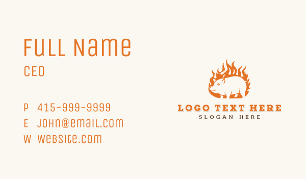 Pork Flame Grill  Business Card Design Image Preview