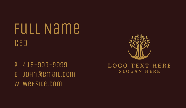 Luxury Gold Tree  Business Card Design Image Preview