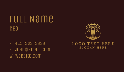 Luxury Gold Tree  Business Card Image Preview