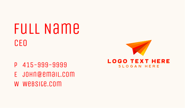 Aviation Plane Courier Business Card Design Image Preview