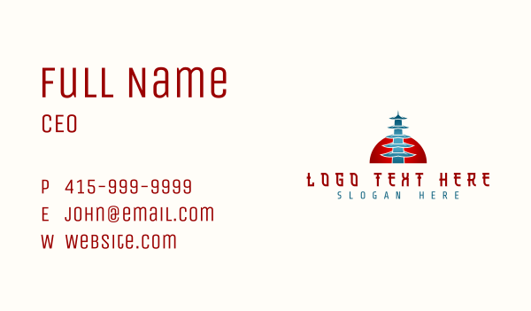 Pagoda Temple Architecture Business Card Design Image Preview