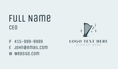 Harp Music Instrument Business Card Image Preview