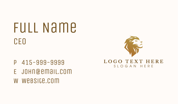 Wild Lion Jungle Business Card Design Image Preview