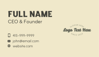 Retro Funky Wordmark Business Card Image Preview