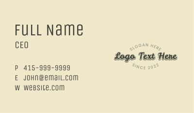 Retro Funky Wordmark Business Card Image Preview