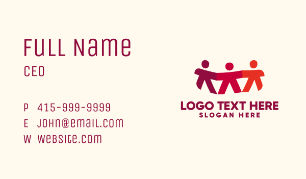 Red People Social Empowerment Business Card Design Image Preview