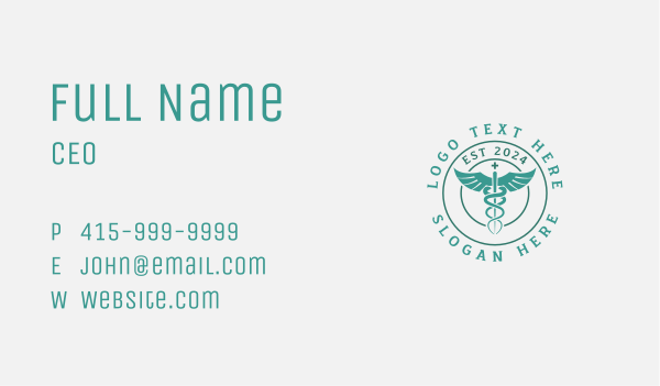 Medical Caduceus Hospital Business Card Design Image Preview