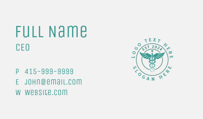 Medical Caduceus Hospital Business Card Image Preview