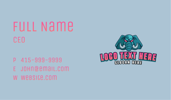 Angry Elephant Gaming Business Card Design Image Preview