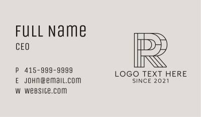 Corporate Attorney Letter R  Business Card