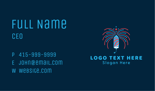 New Year Rocket Fireworks Business Card Design Image Preview