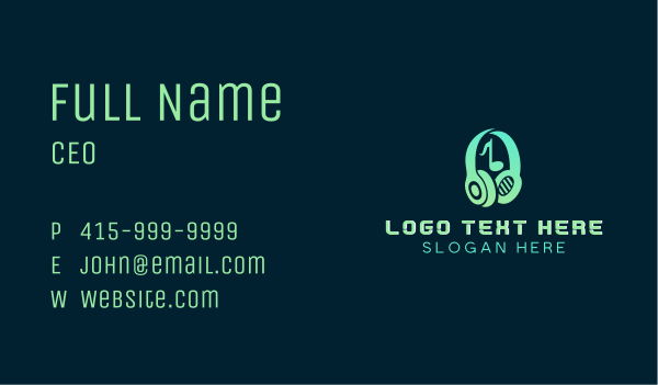 Music Podcast Headphones Business Card Design Image Preview